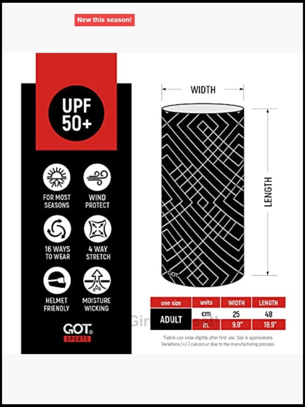UPF 50+ Neck Gaiter UV Face Mask for Fishing Hiking